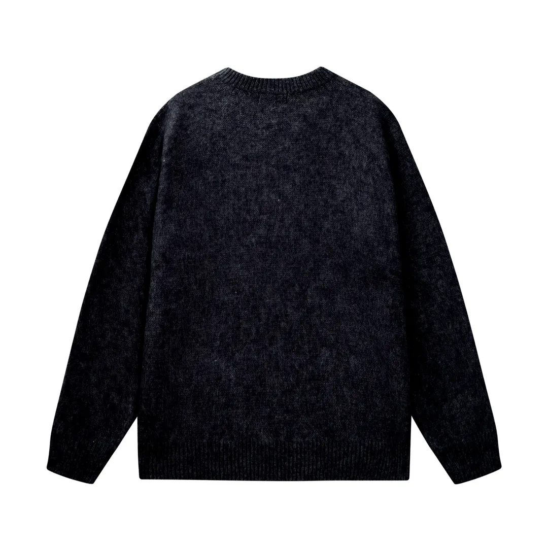 P280 AMIRI new style sea wool sweater with large logo on collar Color: Gray Black Size: S M L XL XXL