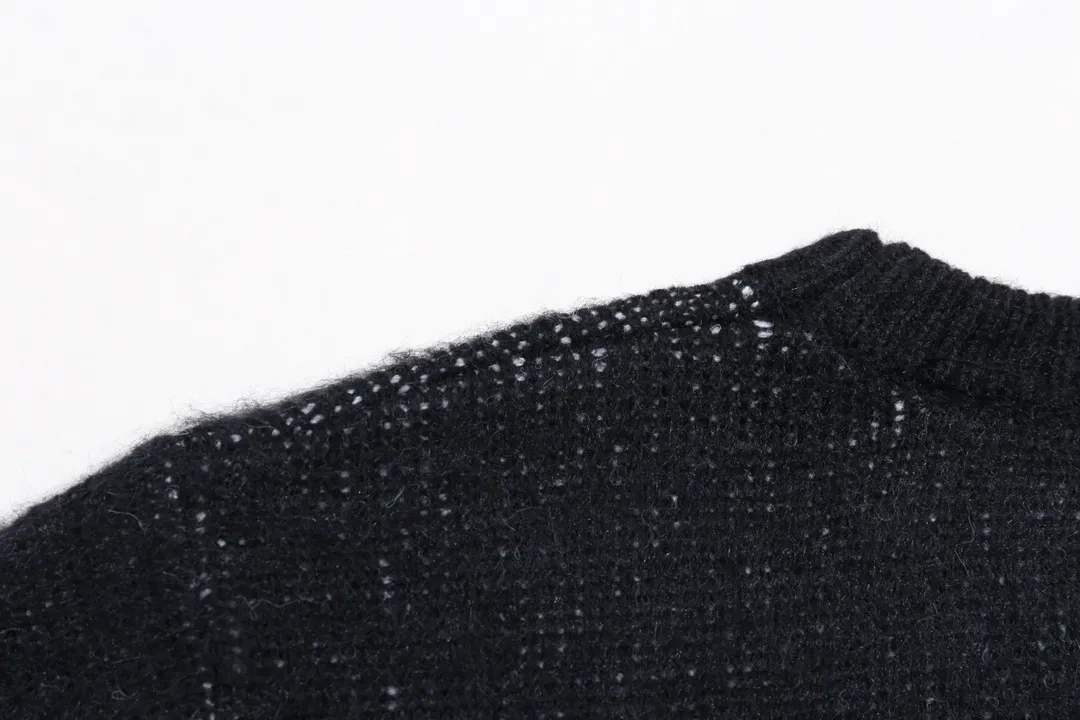 P280 AMIRI new style sea wool sweater with large logo on collar Color: Gray Black Size: S M L XL XXL