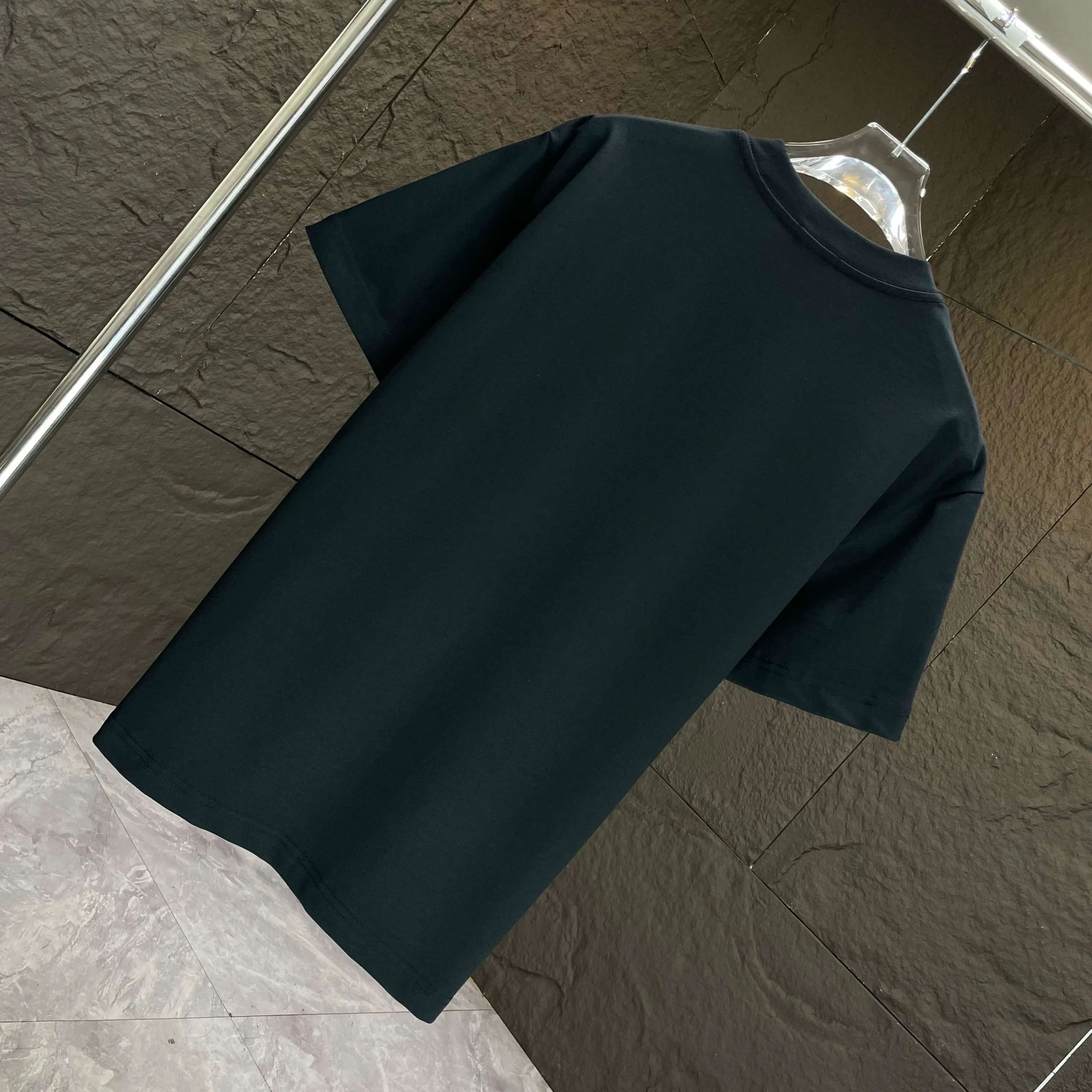 P140 AMIRI* 2025 autumn and winter new short-sleeved T-shirt, customized pure cotton letter logo, three-dimensional foaming, color: black, white, smart color, dark blue, code number: S M L XL XXL