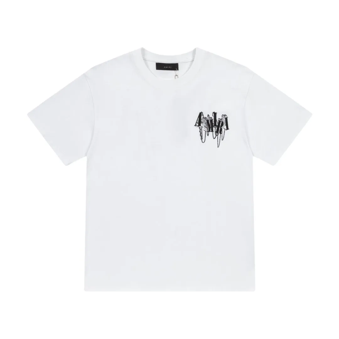 8029#P140amiri suede foaming process printing logo, using 300 grams of fabric, color: black, white. Size: S M L XL