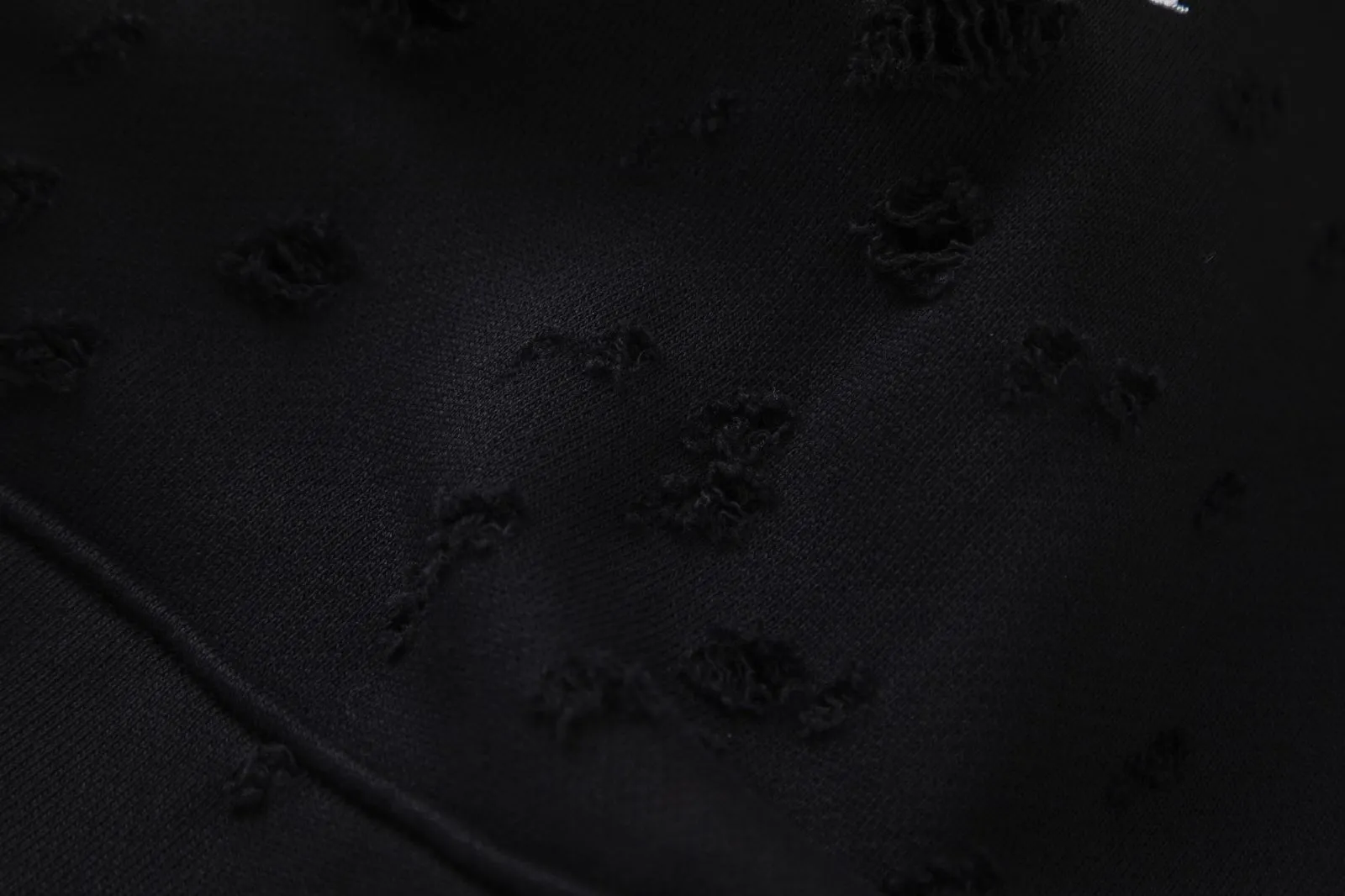 7187#P320AMIRI Heavy industry ripped hooded sweatshirt, color: black, size: S M L XL