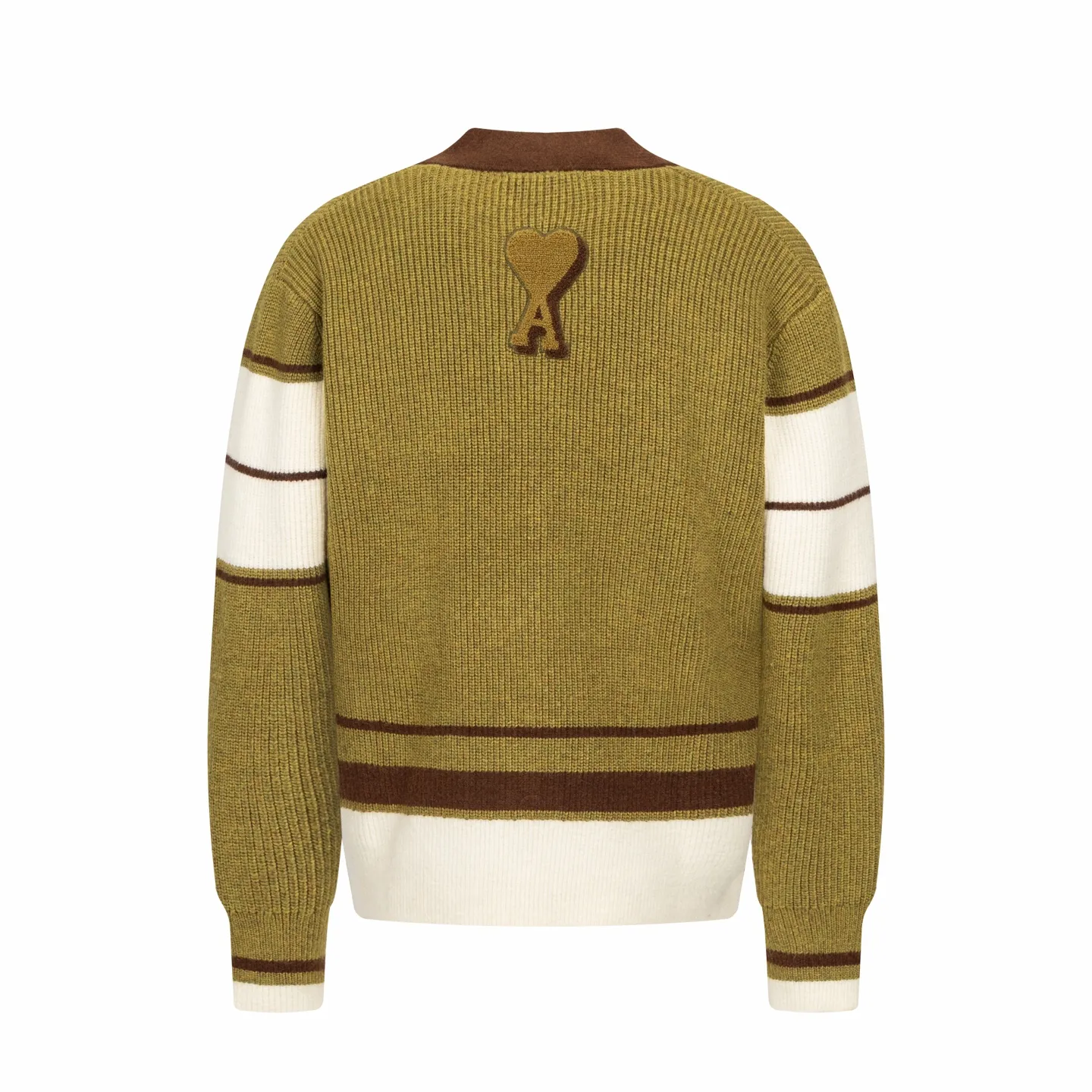 🅿️620 [Exclusive supply] Ami love towel embroidered contrasting color V-neck knitted cardigan (green). The original version was purchased for 2,824 and developed. The fabric is made of alpaca wool to maintain a stable shape. The stitching is even and firm, and the details are meticulously handled, reflecting the brand's strict control over quality. The overall design is simple and elegant, suitable for various occasions. Whether it is business or leisure, it can show an elegant and decent style. The overall wiring is straight and delicate, the fabric is comfortable and soft, and the color is consistent without color difference. It can be matched with the same style to create a fashionable look, and can be used in various occasions. Customized accessories, complete with three standards, the same style for men and women. Size:S-M-L-XL
