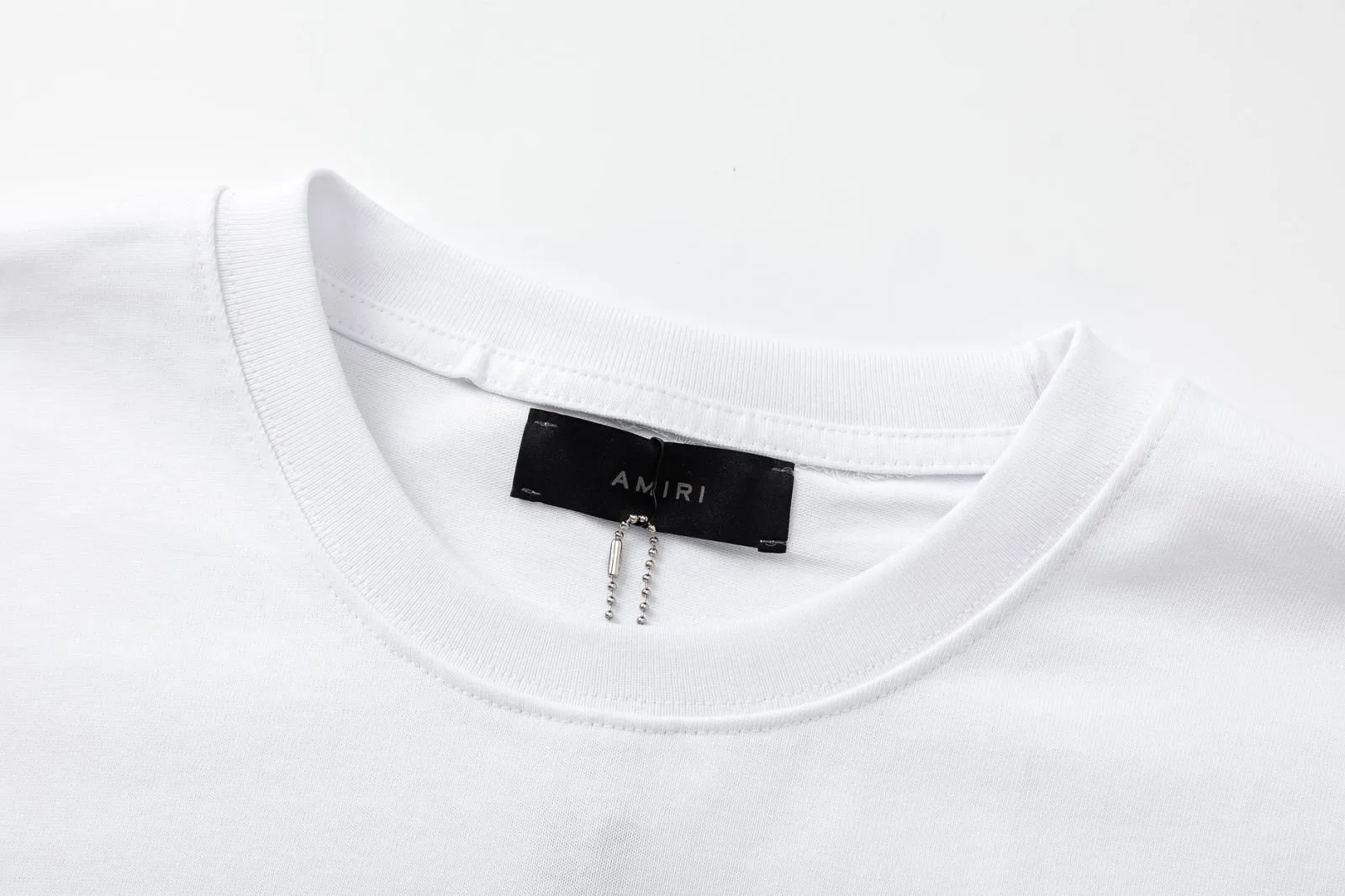 8041#P156, AMIRI digitally printed logo loose-fitting short-sleeved T-shirt, made of 300g fabric, color: black, white, size: S M L XL
