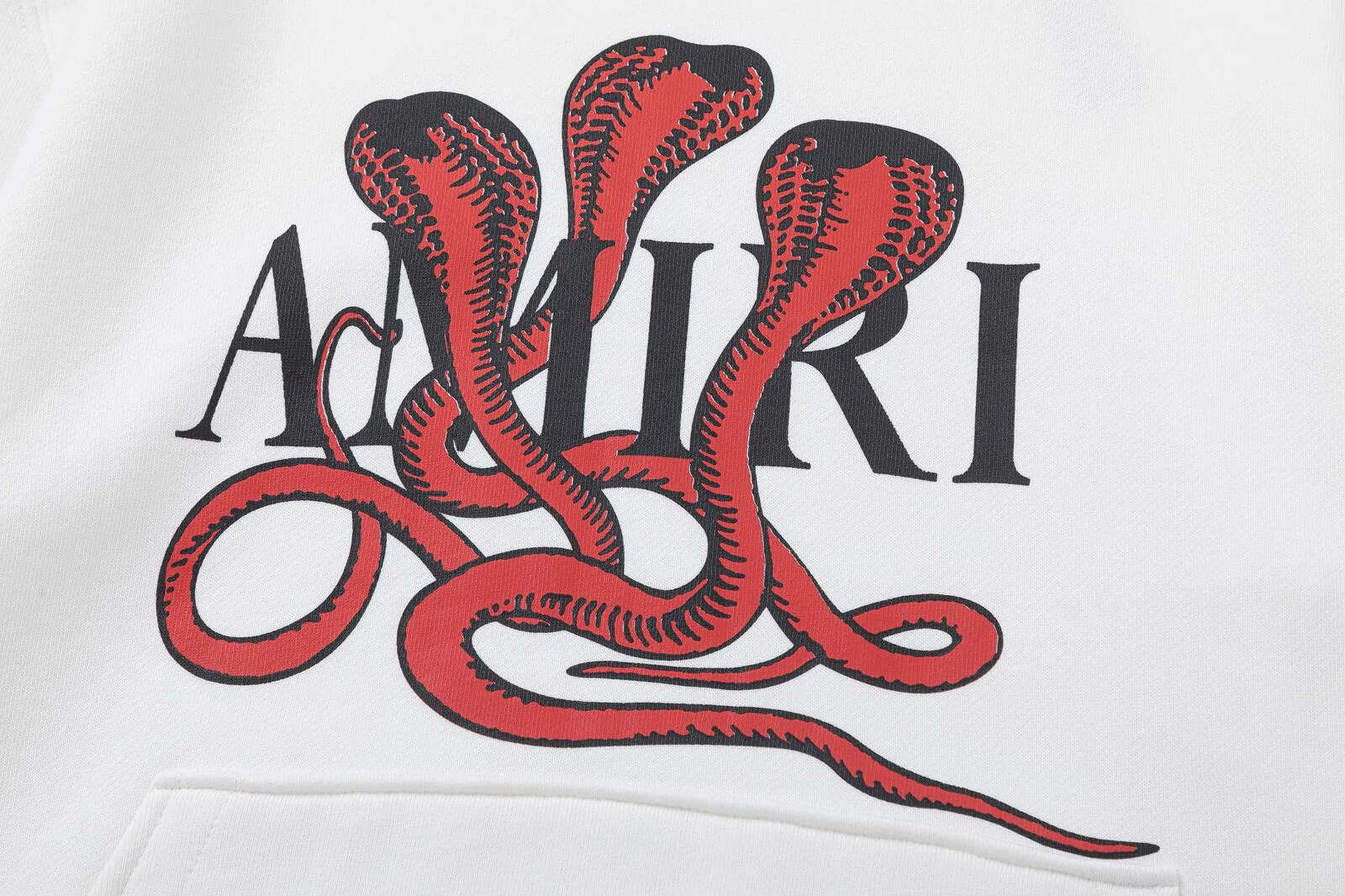 7165#P300, AMIRI cobra print LOGO, color: black and red, white and red, black and blue, size: S M L XL