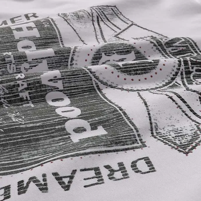 Style number: 726 P126 Fabric: 260g double yarn AMIRI 2025 spring and summer new logo round neck T-shirt high street men and women loose classic lettering silver short sleeves Color: black. White Size: S M L XL