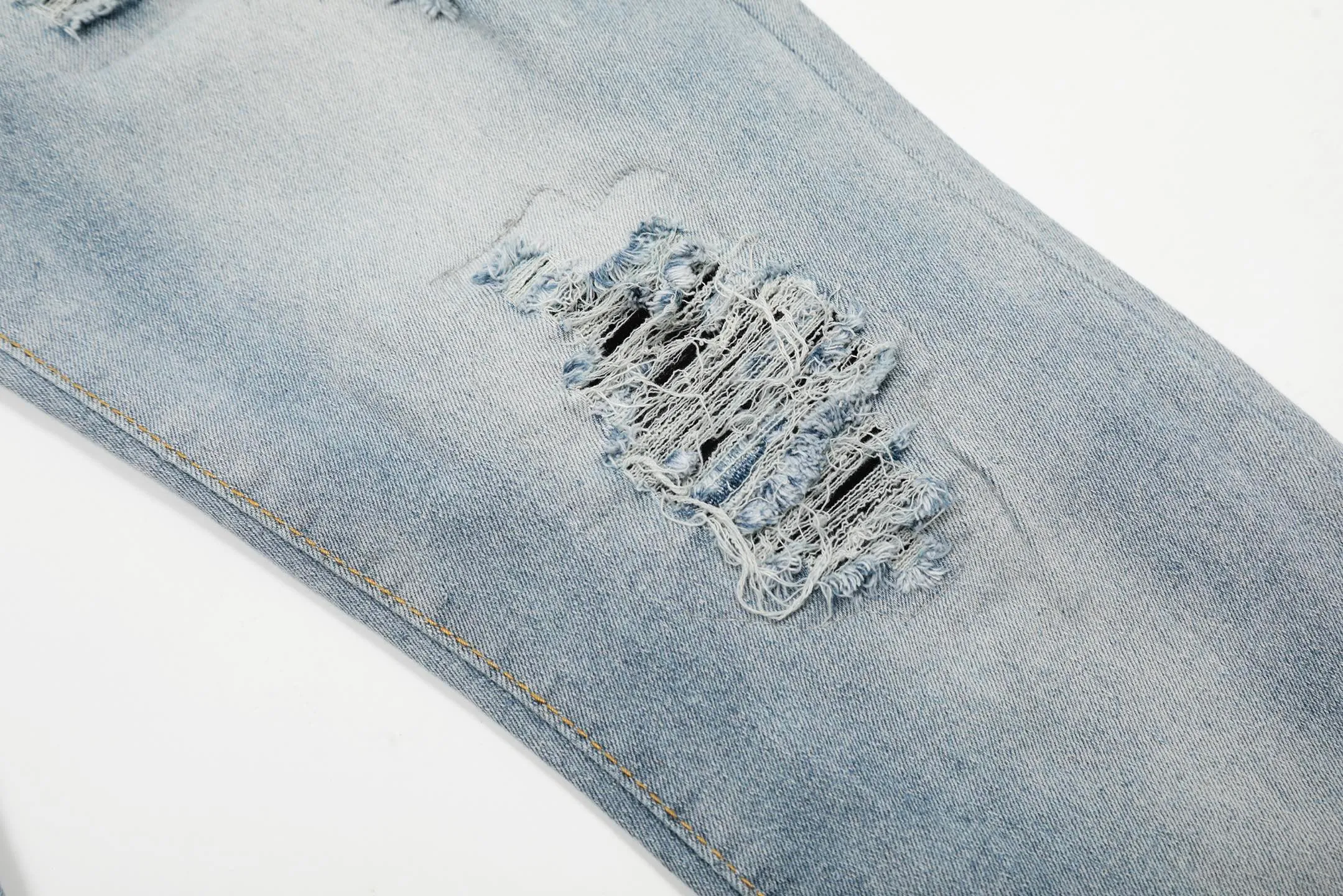 #M11 P168💰 AMIRI patch embroidery jeans trousers AMIRI high street basic ripped tight elastic jeans trousers amiri brand jeans break the production process and cutting of the original jeans, the fabrics are softer and more comfortable Hand-sewn collar label Customized logo buttons Genuine leather tag Color: Picture color Size: 30-32-34-36