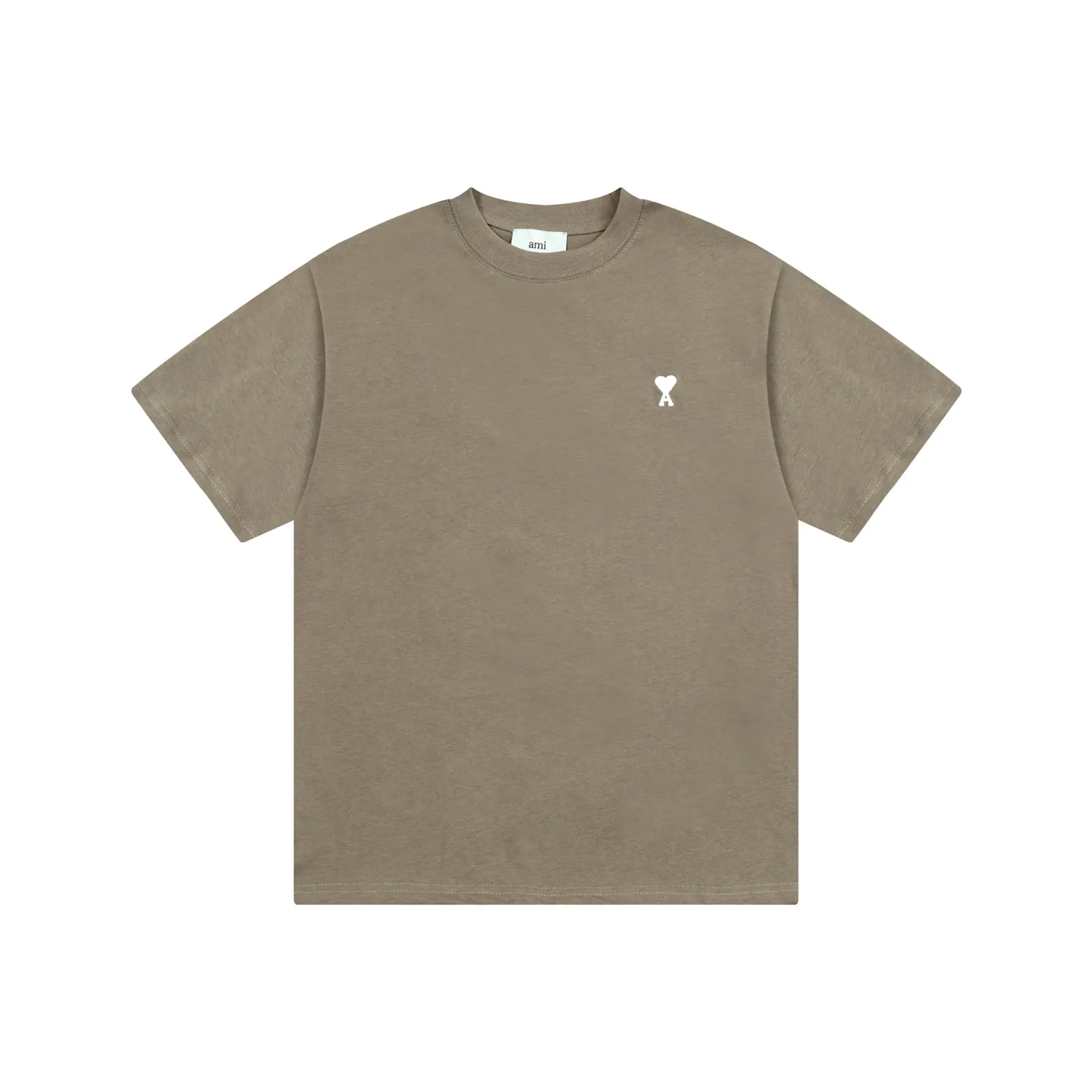 AMI PARIS 25SS new spring and summer classic white ADC small love embroidered short-sleeved T-shirt. Customized 230g double yarn pure cotton fabric matching 280G rib. New main wheat. Washable wheat QR code can be scanned. Same style for men and women. Color: black, white, Baolan, apricot, purple, gray green, coffee. Size: S-XL