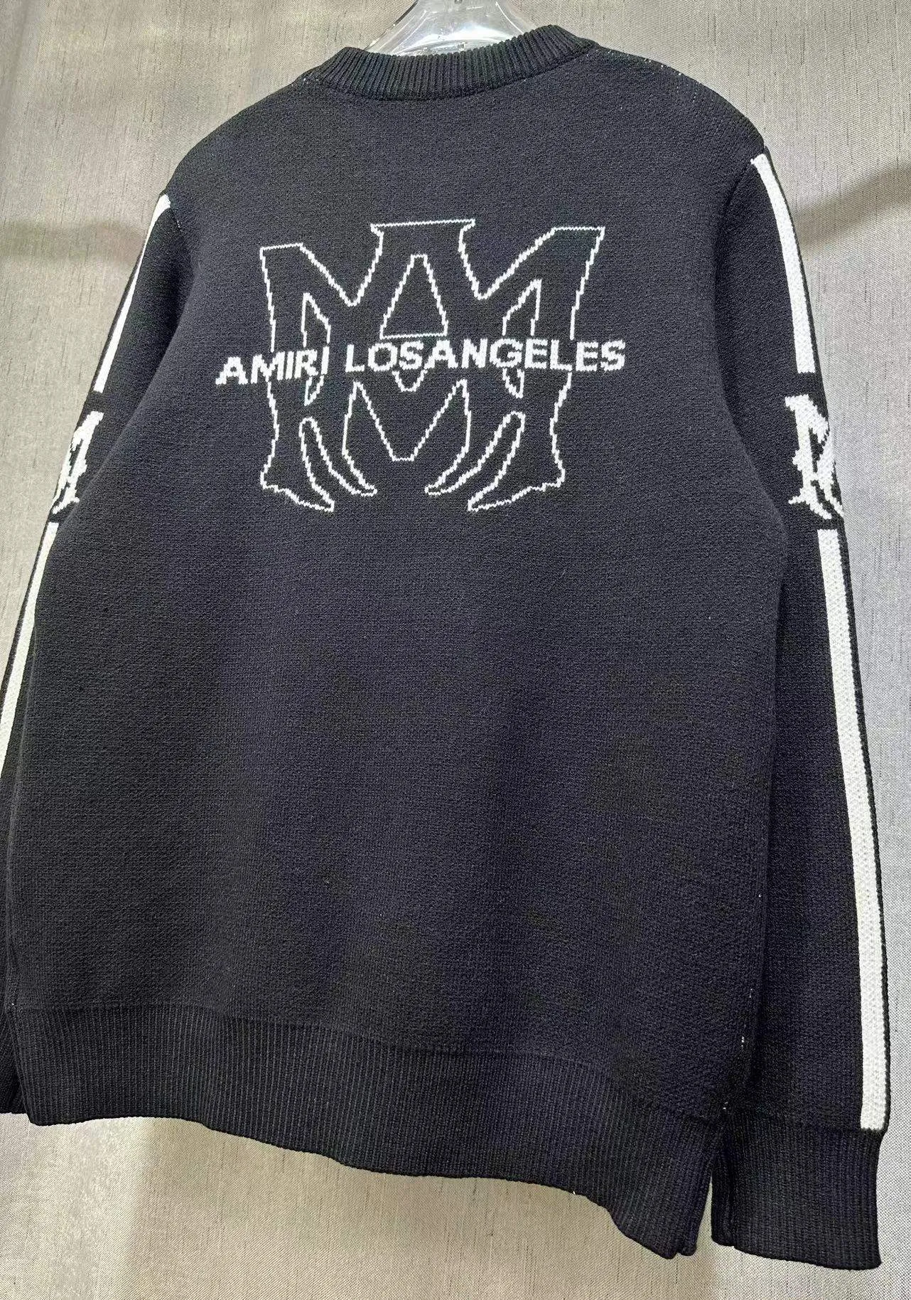 P230 🎉AMIRI new autumn and winter sweater Amiri letter jacquard on the front, large back Ⓜ️Exclusive Logo jacquard Color: Green Black Royal Blue Size: S M L XL XXL