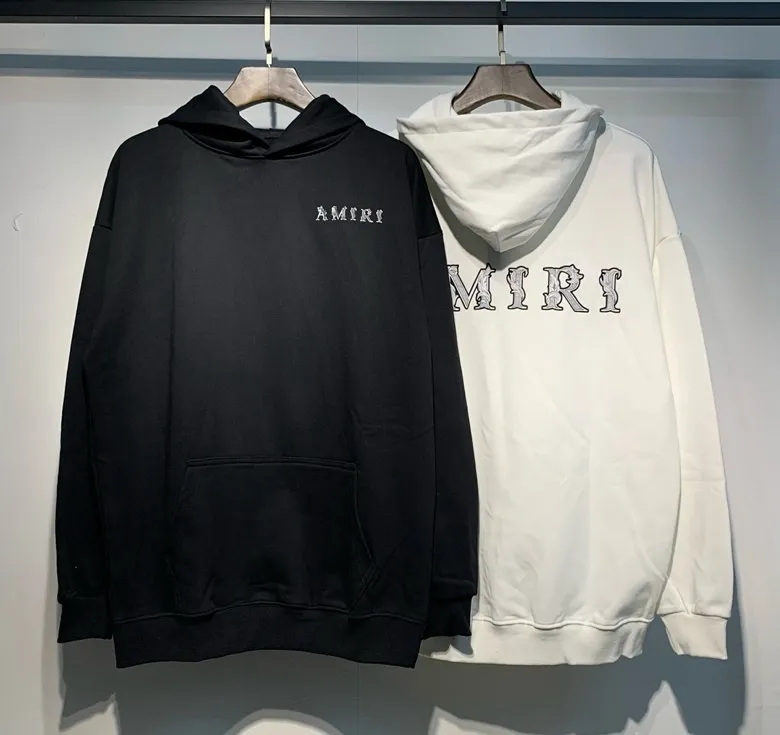 880 model P220 high quality 360g pure cotton terry AMIRI real shot sweatshirt black hanging shot S. M. L. XL