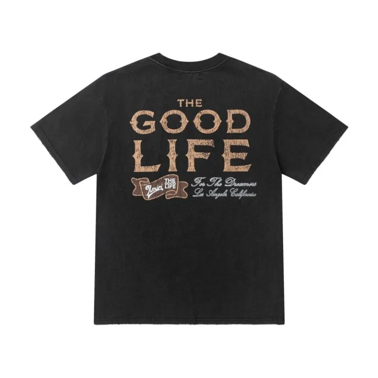 P160 AMIRI cracked printed logo grinding and fried salt technology, color: black, maroon, size: S M L XL