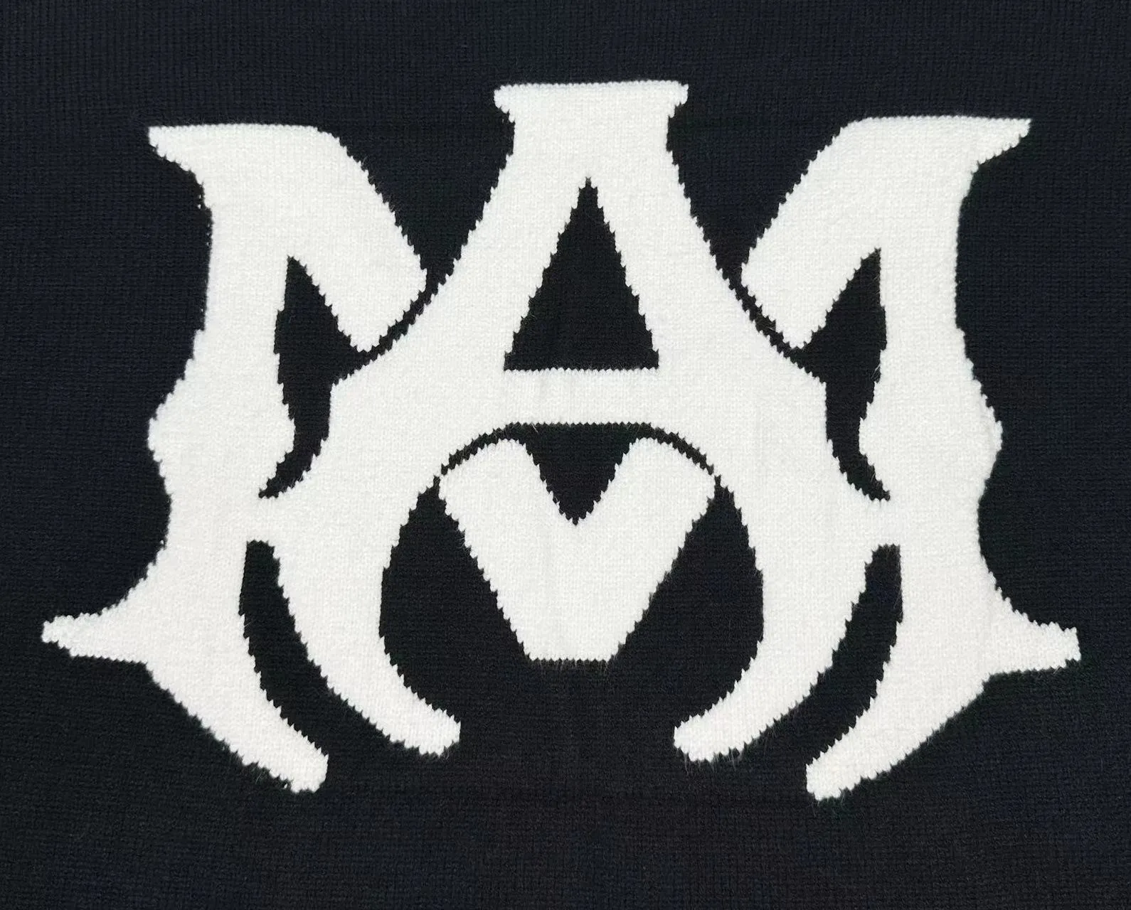 P190 🎉AMIRI new short-sleeved sweater, letter jacquard on the chest, exclusive large logo jacquard on the back, color: gray black number: S M L XL XXL