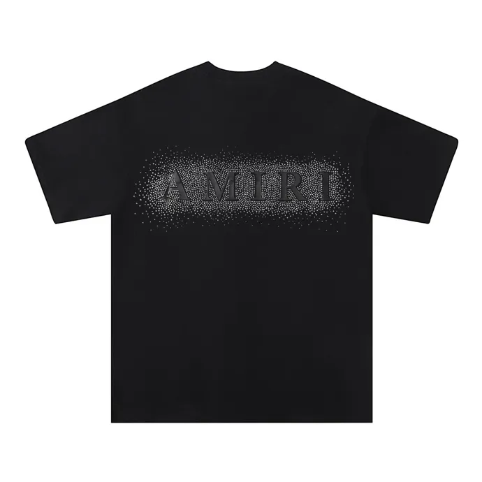 Style number: 692 P126 Fabric: 260g double yarn AMIRI 2025 spring and summer new logo round neck T-shirt high street same style for men and women loose classic letter all over printed LOGO short sleeves Color: black blue code number: S M L XL