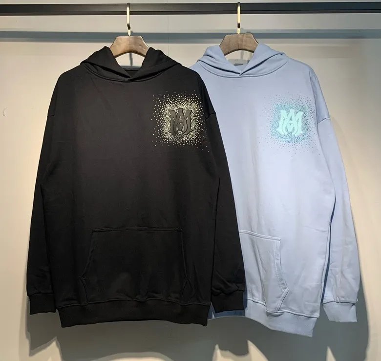878 model P230 high quality 360g pure cotton terry shiny grain AMIRI real shot sweatshirt black hanging shot S. M. L. XL