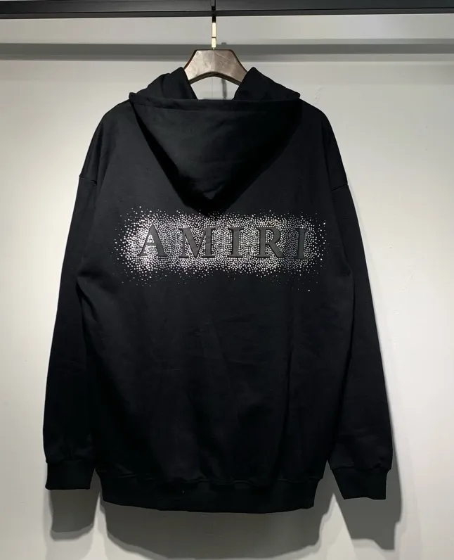 878 model P230 high quality 360g pure cotton terry shiny grain AMIRI real shot sweatshirt black hanging shot S. M. L. XL