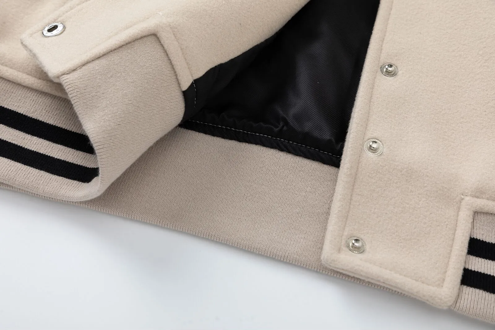 7153#P430AMIRI bone embroidery model, sleeves hit leather. Color: coffee, apricot, size: S M L XL