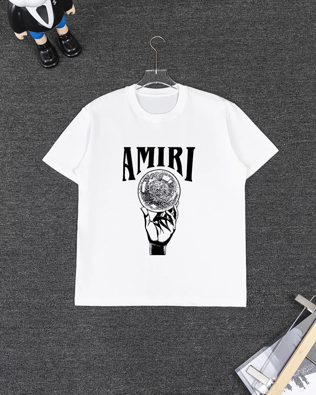 P280 AMIRI spring and summer short-sleeved suit, Xinjiang long-staple cotton short-sleeved + pure cotton terry shorts, a fusion of top elements, trendy men's fashion, unparalleled in terms of upper body comfort, it can be said to be a must-have set for summer. Size: S M L