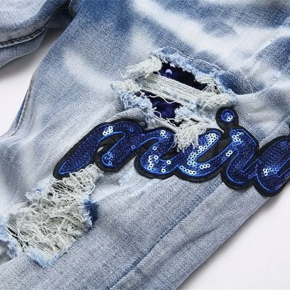 P180 Top replica AMIRI denim shorts AMIRI high street basic ripped tight stretch jeans trousers Amiriamiri is transliterated as Emil, which is the name of the founder. Mike Amiri, the founder of amiri, grew up in Los Angeles, USA. He was influenced by the local street culture Rock since he was a child, so he founded the amiri brand named after himself. A variety of trendy clothing meets the needs of different fashion players. Amiri clothing has novel and unique styles and is a well-known street brand in the United States. Many of its styles and styles are loved by many street photographers. Various clothing styles meet the needs of different people, show their unique temperament, and show the trend of dressing. amiri's jeans are relatively famous. Not only do they have many styles, but the quality of the jeans is also very good. Many celebrities have also worn amiri brand jeans. Fashionability.  Color; picture color Size: m l xl xxl