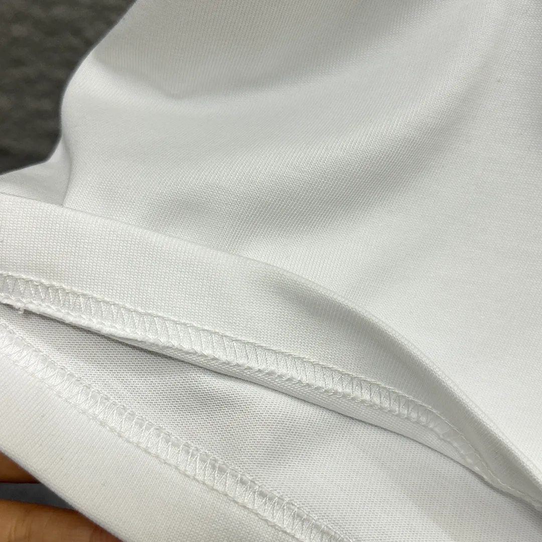 🅿️180 Ami* Love Embroidery 2025 Spring and Summer New Love Tower A embroidered letter pattern Customized double yarn plain cotton fabric Short-sleeved T-shirt Uniform for men and women Color: White Angora Red Black Size: S (90-130 catties) M (120-150 catties) L (140-165 catties) XL (160-180 catties) XXL (180-210 pounds)