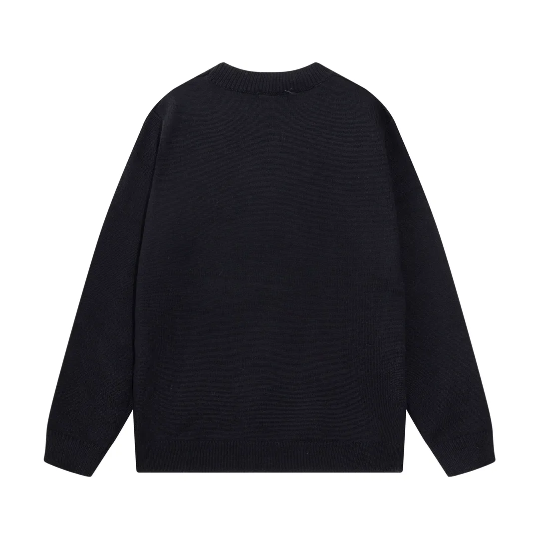 P280 AMIRI new neckline personalized logo chest patch sweater Color: White Black Size: S M L XL XXL