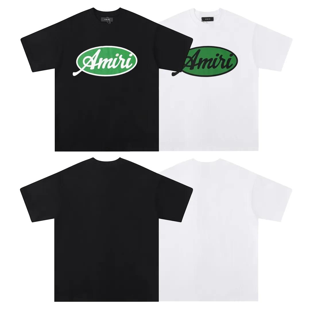 Style number: 729 P114 Fabric: 260g double yarn AMIRI 2025 spring and summer new logo round neck T-shirt high street same style for men and women loose classic letter short sleeves Color: black. White Size: S M L XL