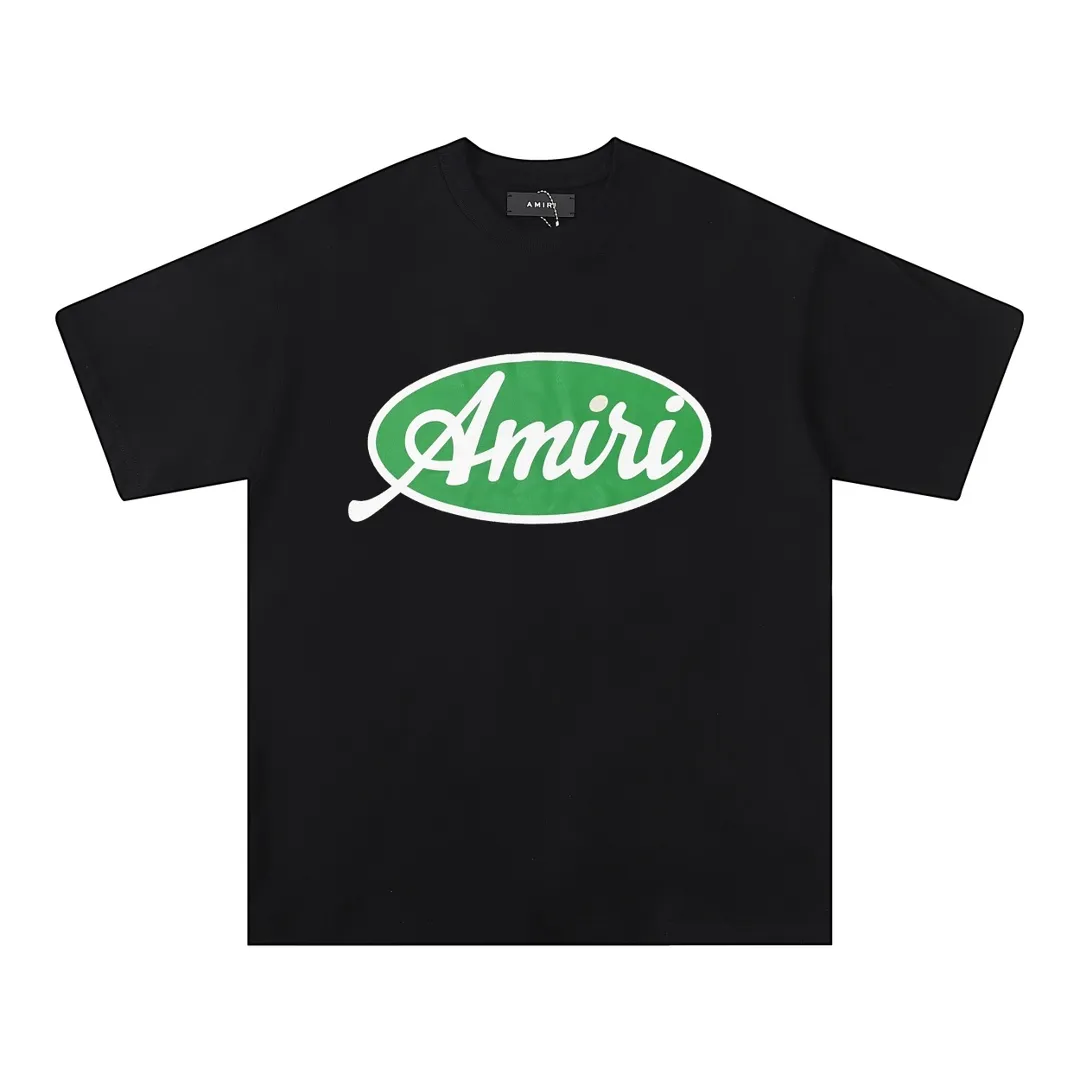 Style number: 729 P114 Fabric: 260g double yarn AMIRI 2025 spring and summer new logo round neck T-shirt high street same style for men and women loose classic letter short sleeves Color: black. White Size: S M L XL