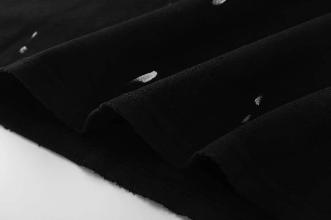 P162 8067#AMIRI Daniel logo old hand-painted craftsmanship, using 300 grams of fabric, color: black, size "S M L XL