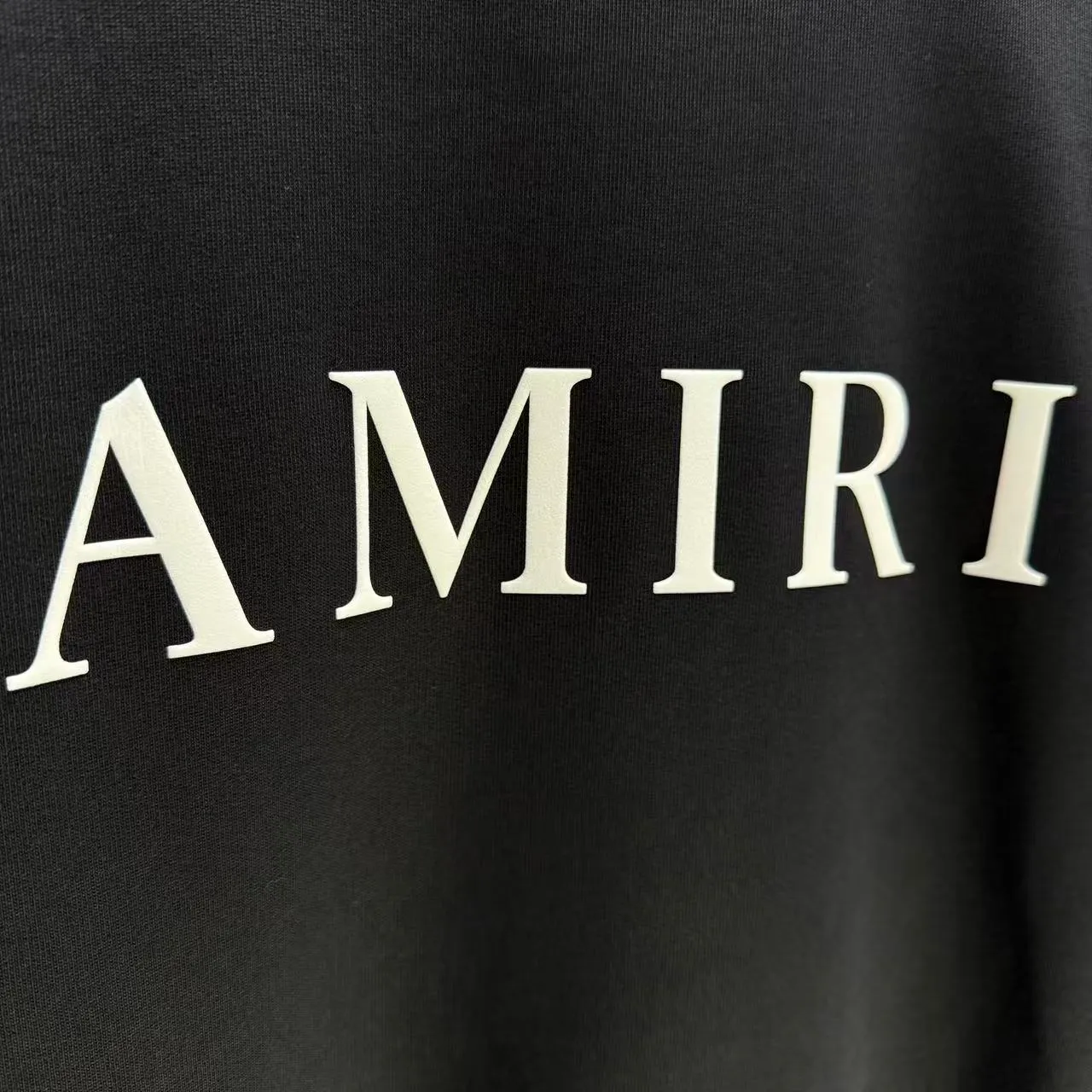 P210 AMIRI* 2025 autumn and winter new round neck sweatshirt 400g terry cotton letter logo three-dimensional foam Color: Black White Gray Dark Blue Size: S M L XL XXL