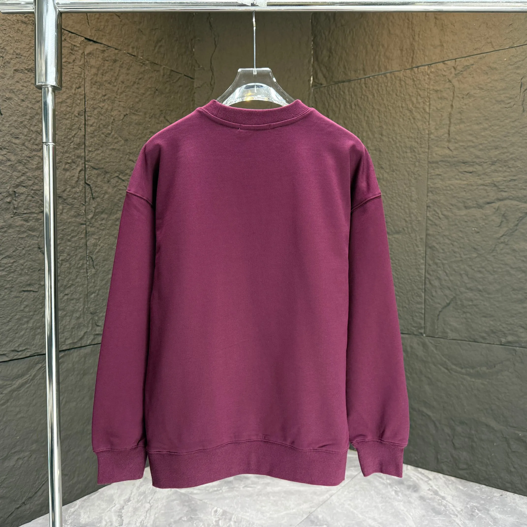 P210 AMIRI* 2025 autumn and winter new round neck sweatshirt 400g terry cotton letter logo lettering film thick plate glue Color: black white blue purple code number: S M L XL XXL