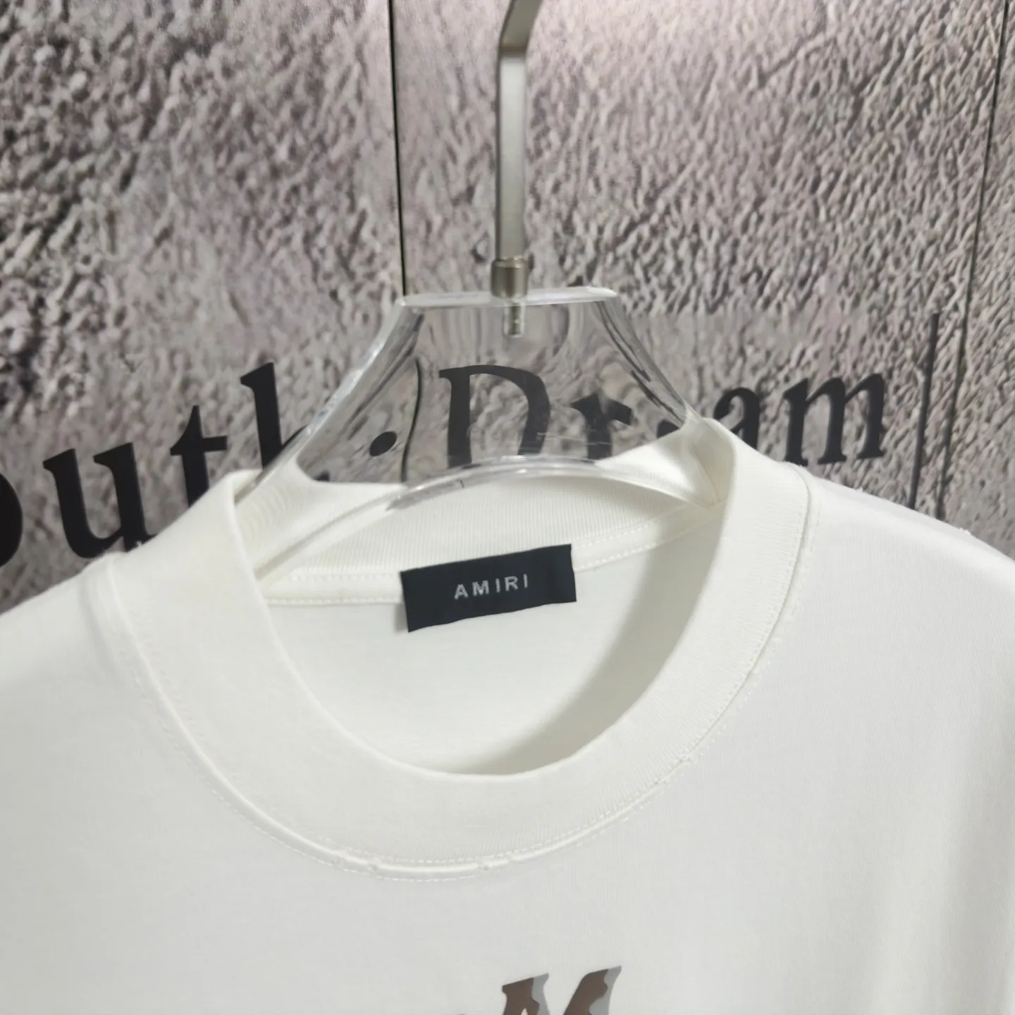 P170 𝙉𝙚𝙬⚜️AMl Amy》 2026 spring and summer new short-sleeved T-shirt, heavyweight pure cotton, washed and distressed, flocked and foamed letter personalized style Color: White Gray Purple Black Size: S M L XL XXL