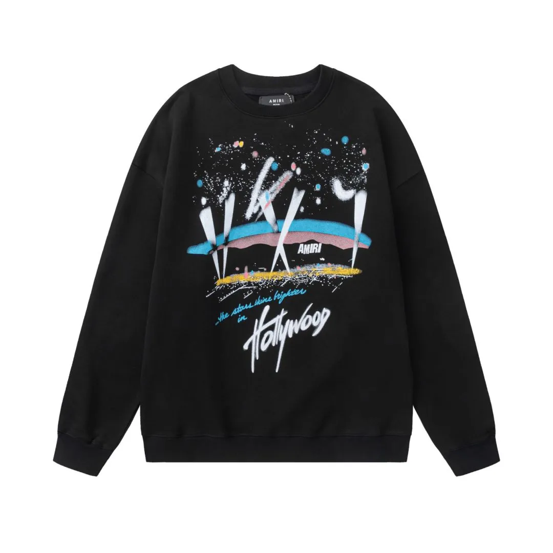 7179#P230AMIRI colorful hand-painted print, color: black, size: S M L XL