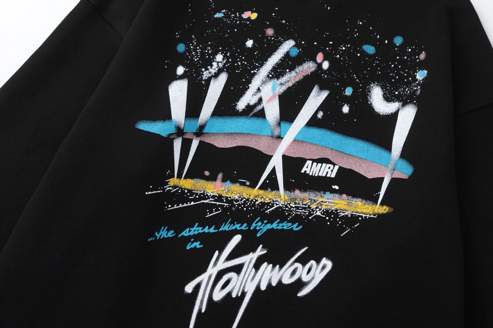 7179#P230AMIRI colorful hand-painted print, color: black, size: S M L XL
