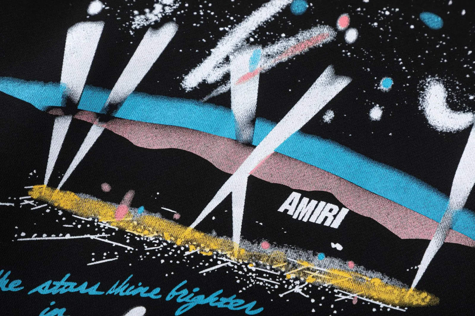 7179#P230AMIRI colorful hand-painted print, color: black, size: S M L XL