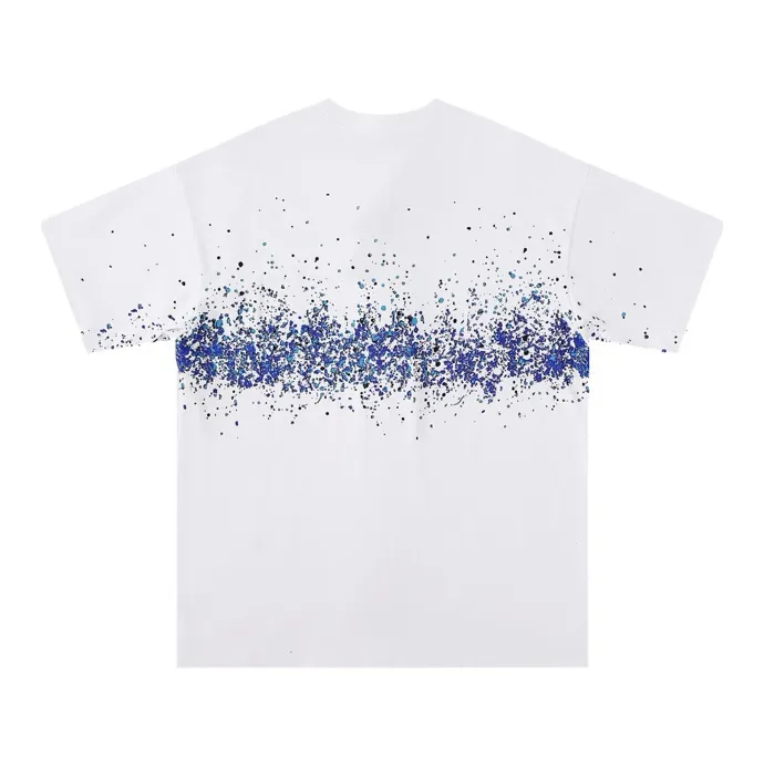 Style number: 657 P126 Fabric: 260g double yarn AMIRI 2025 spring and summer new logo round neck T-shirt high street same style for men and women loose classic ink splashed letter short sleeves Color: black white code number: S M L XL