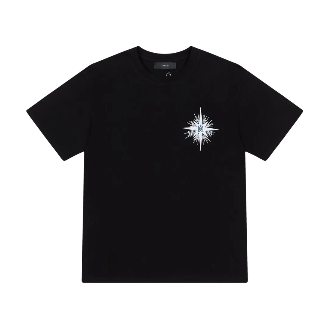 8042#P144, AMIRI hand-printed logo loose-fitting short-sleeved T-shirt, made of 300g fabric, color: black, white, size: S M L XL