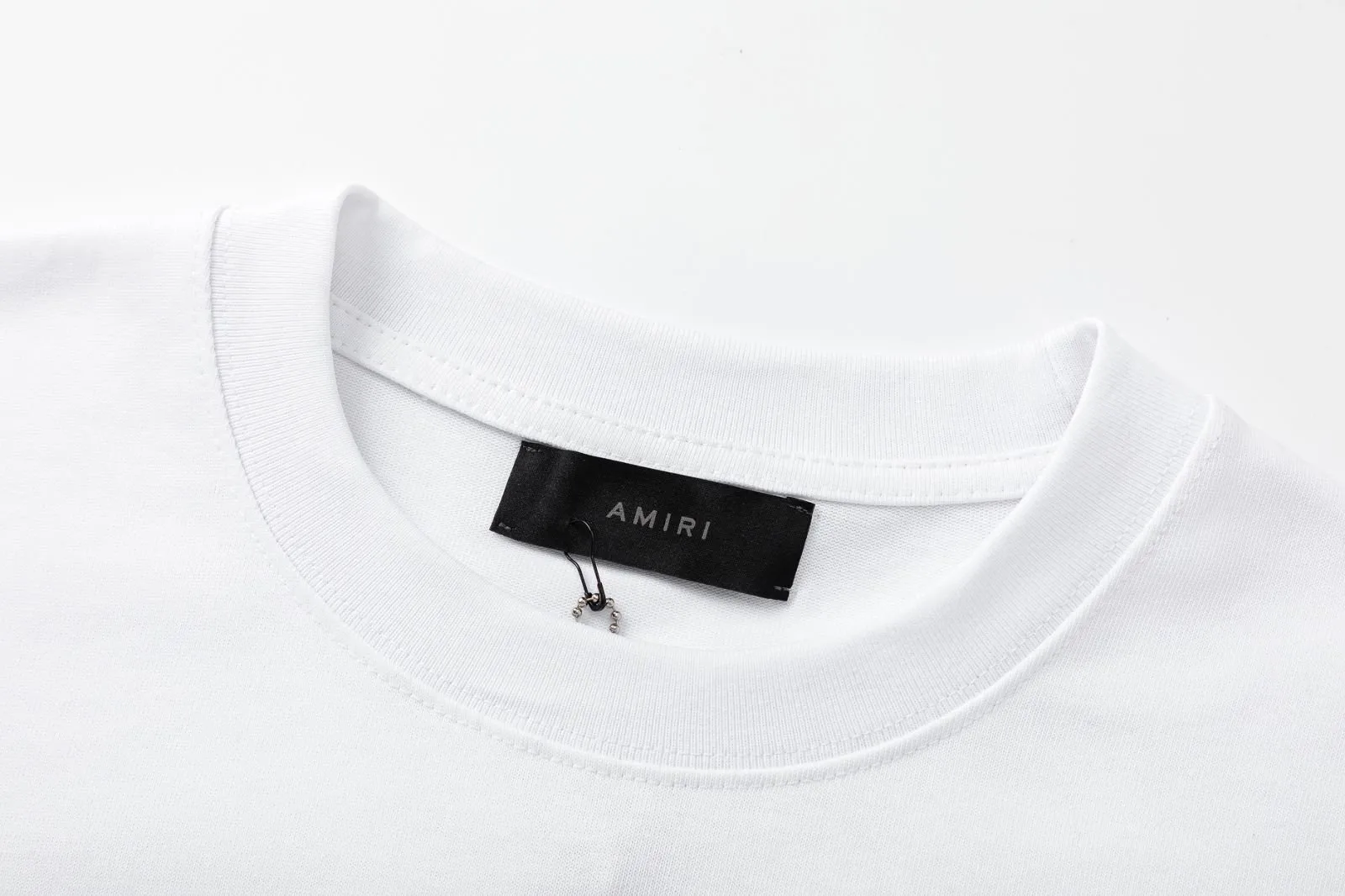 8042#P144, AMIRI hand-printed logo loose-fitting short-sleeved T-shirt, made of 300g fabric, color: black, white, size: S M L XL