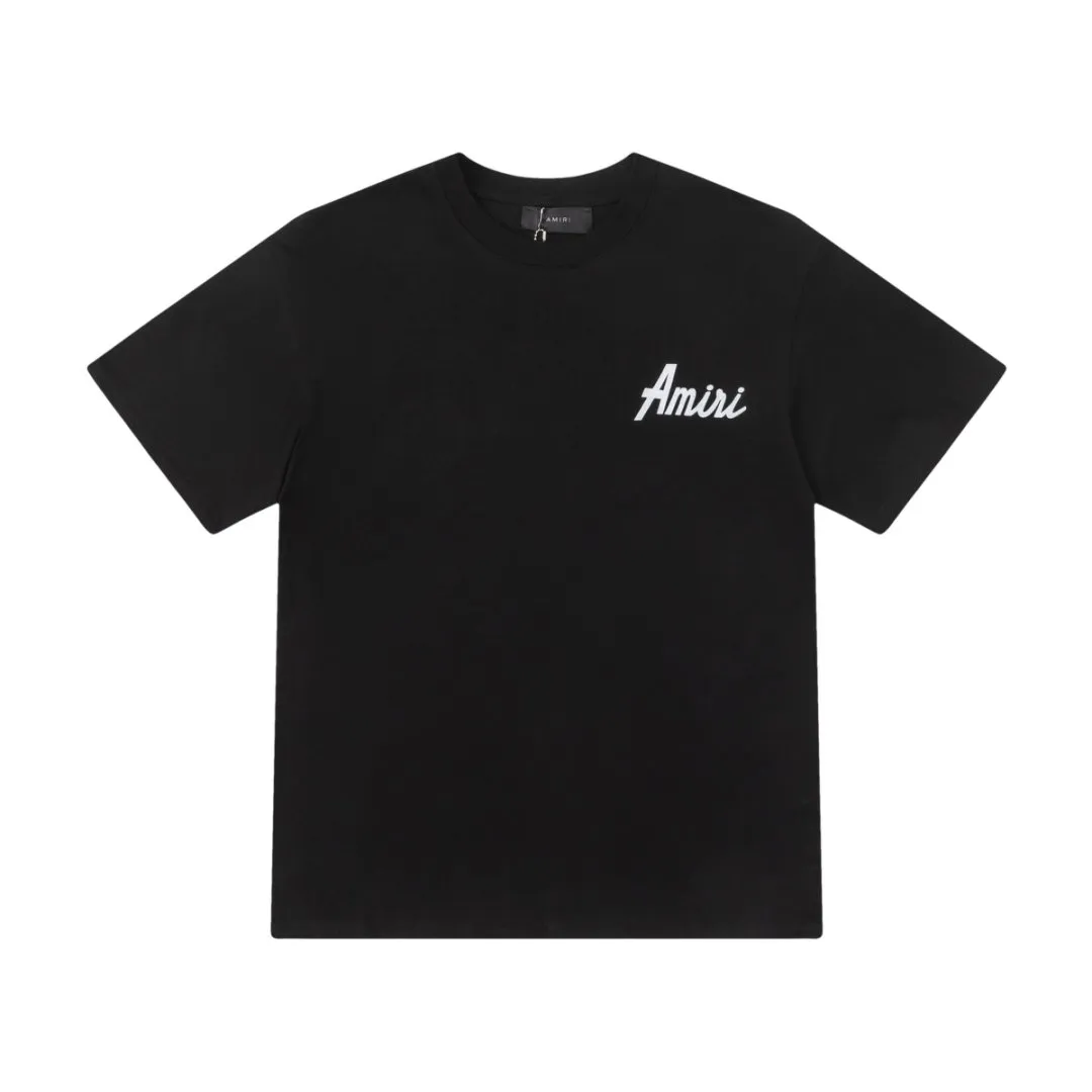 8056#P152AMIRI flocking LOGO technology, high weight fabric, color: black, red, apricot, size: S M L XL