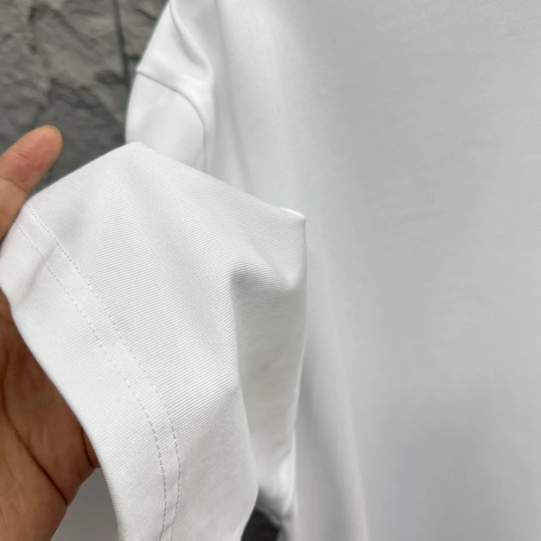 🅿️180 Ami* love embroidery 2025 spring and summer new style Hollow love A embroidered with personalized letters Customized double yarn plain cotton fabric Short-sleeved T-shirt Same style for men and women Color: white floral gray black Size: S (90-130 pounds) M (120-150 pounds) L (140-165 pounds) XL (160-180 pounds) XXL (180-210 pounds)