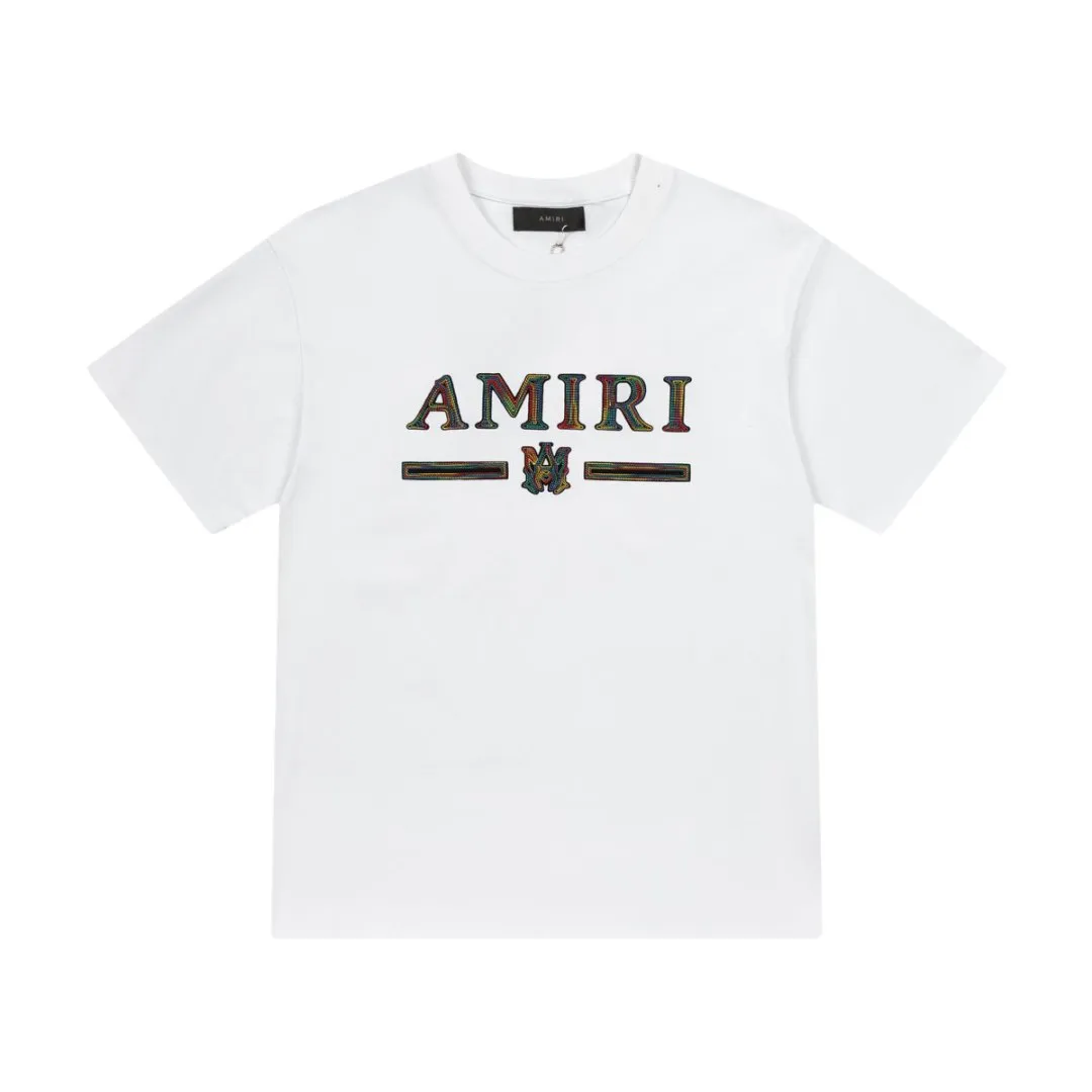 8021#P150amiri colorful patch embroidered logo, made of 300g weight fabric, color: black, white. Size: S M L XL