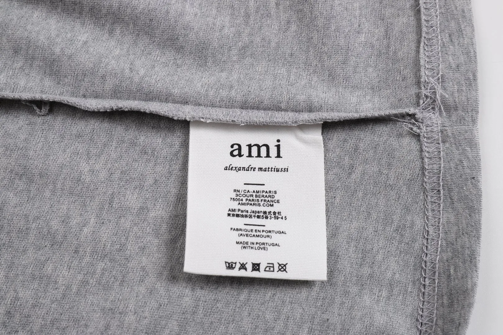 P114 Style No. 125 AMI&WDC [Cui Woo-sik co-branded model] AMI 2025 spring and summer new style short-sleeved genuine original 1;1 mold color: gray Size: S-XL