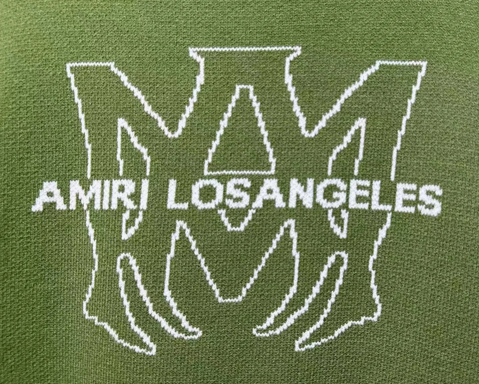 P230 🎉AMIRI new autumn and winter sweater Amiri letter jacquard on the front, large back Ⓜ️Exclusive Logo jacquard Color: Green Black Royal Blue Size: S M L XL XXL