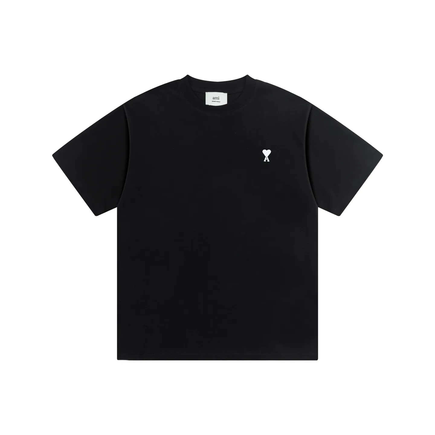 AMI PARIS 25SS new spring and summer classic white ADC small love embroidered short-sleeved T-shirt. Customized 230g double yarn pure cotton fabric matching 280G rib. New main wheat. Washable wheat QR code can be scanned. Same style for men and women. Color: black, white, Baolan, apricot, purple, gray green, coffee. Size: S-XL