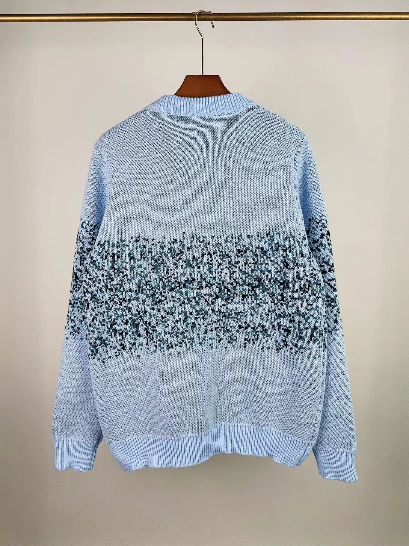 P250 🎉AMIRI new autumn and winter sweater classic logo jacquard on the front Color: Black Sky Blue Grass Green Size: S M L XL XXL