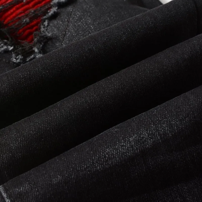P180 Top replica AMIRI patch embroidered jeans trousers AMIRI high street basic ripped tight stretch jeans trousers Amiriamiri is transliterated as Emil, which is the name of the founder. Mike Amiri, the founder of amiri, grew up in Los Angeles, USA. He was influenced by the local street culture Rock since childhood, so he founded the amiri brand named after himself. A variety of trendy clothing meets the needs of different fashion players. Amiri clothing has novel and unique styles and is a well-known street brand in the United States. Many of its styles and styles are loved by many street photographers. Various clothing styles meet the needs of different people, show their unique temperament, and show the trend of dressing. amiri's jeans are relatively famous. Not only do they have many styles, but the quality of the jeans is also very good. Many celebrities have also worn amiri brand jeans.  The jeans of the amiri brand break through the production process and cutting of the original jeans. The fabrics are relatively soft and comfortable, and are not as hard as some jeans, which can irritate the skin and cause the skin to bleed when worn. Los Angeles trendy brand Amiri's jeans are made with great detail from tailoring to texture, adding wrinkles, bullet holes, damage and other details to add to the trendiness of the jeans. You can choose the style that suits you according to your own needs. Only when you wear a suitable style can you have a certain sense of fashion.  In recent years, high street has become a word that appears more and more frequently in men's clothing. High street style has also become an important direction for everyone's matching. High street related items are basically inseparable from oversize or off-shoulder tops. The lower body is matched with trackpants or tight-fitting denim. In my opinion, the most representative one is perhaps annihilation. Color; picture color Size: m l xl xxl