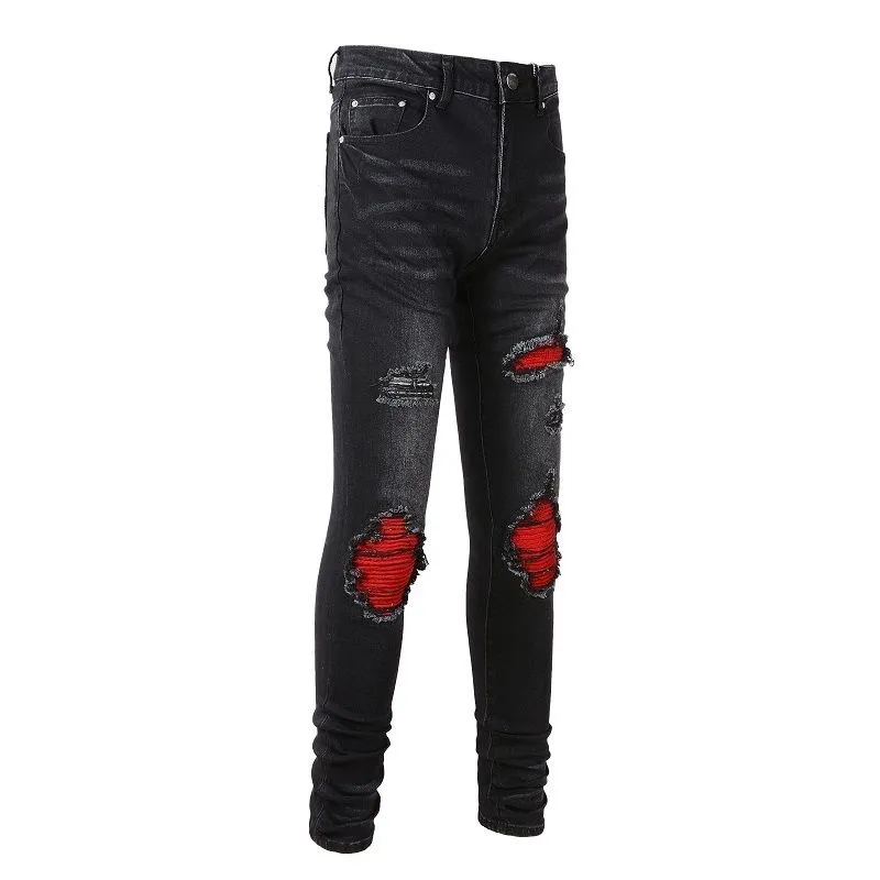 P180 Top replica AMIRI patch embroidered jeans trousers AMIRI high street basic ripped tight stretch jeans trousers Amiriamiri is transliterated as Emil, which is the name of the founder. Mike Amiri, the founder of amiri, grew up in Los Angeles, USA. He was influenced by the local street culture Rock since childhood, so he founded the amiri brand named after himself. A variety of trendy clothing meets the needs of different fashion players. Amiri clothing has novel and unique styles and is a well-known street brand in the United States. Many of its styles and styles are loved by many street photographers. Various clothing styles meet the needs of different people, show their unique temperament, and show the trend of dressing. amiri's jeans are relatively famous. Not only do they have many styles, but the quality of the jeans is also very good. Many celebrities have also worn amiri brand jeans.  The jeans of the amiri brand break through the production process and cutting of the original jeans. The fabrics are relatively soft and comfortable, and are not as hard as some jeans, which can irritate the skin and cause the skin to bleed when worn. Los Angeles trendy brand Amiri's jeans are made with great detail from tailoring to texture, adding wrinkles, bullet holes, damage and other details to add to the trendiness of the jeans. You can choose the style that suits you according to your own needs. Only when you wear a suitable style can you have a certain sense of fashion.  In recent years, high street has become a word that appears more and more frequently in men's clothing. High street style has also become an important direction for everyone's matching. High street related items are basically inseparable from oversize or off-shoulder tops. The lower body is matched with trackpants or tight-fitting denim. In my opinion, the most representative one is perhaps annihilation. Color; picture color Size: m l xl xxl