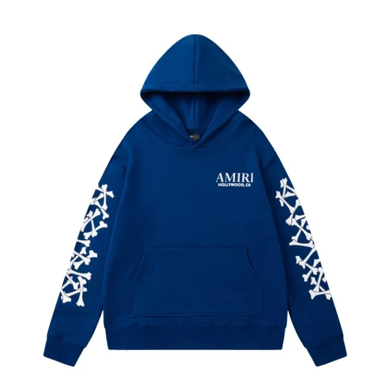 P310 7188-01#AMIRI classic bone print logo, 480g terry fabric, color: black, floral gray, red, colorful blue, size: S M L XL