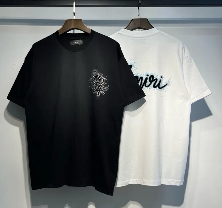 715 model P126 AMIRI real shot black white hanging flocked letters S. M. L. XL