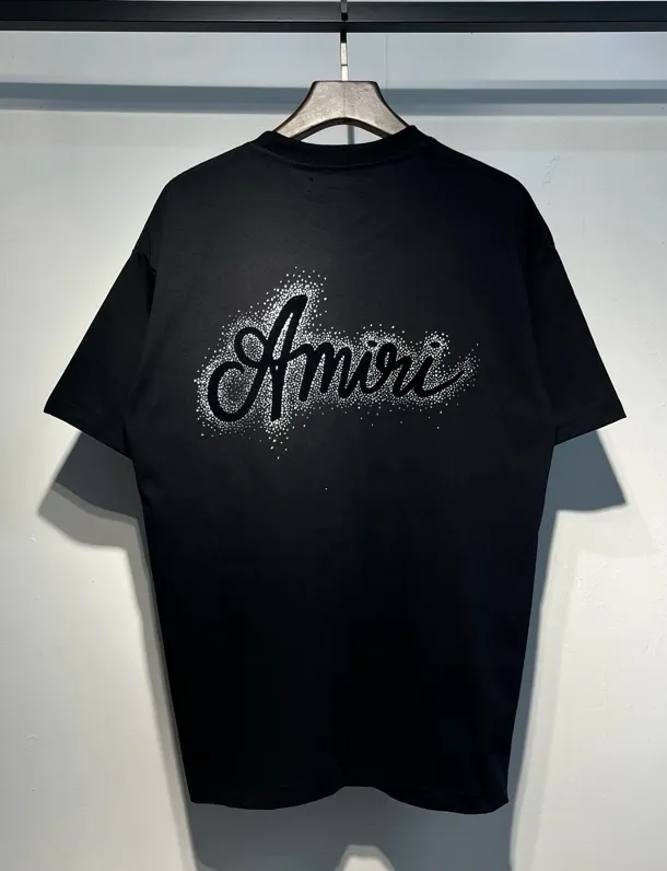 715 model P126 AMIRI real shot black white hanging flocked letters S. M. L. XL