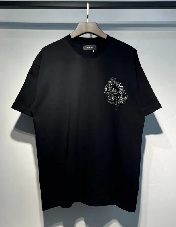 715 model P126 AMIRI real shot black white hanging flocked letters S. M. L. XL