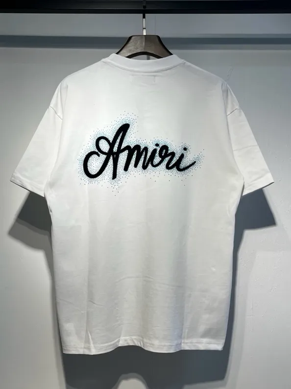 715 model P126 AMIRI real shot black white hanging flocked letters S. M. L. XL