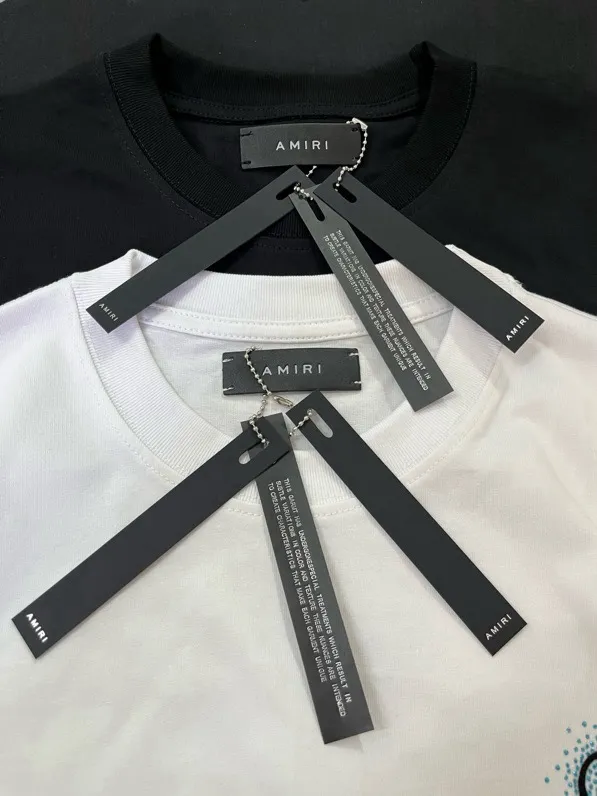 715 model P126 AMIRI real shot black white hanging flocked letters S. M. L. XL